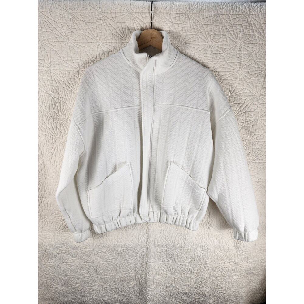 ZARA Womens White Quilted Jacket Size Medium